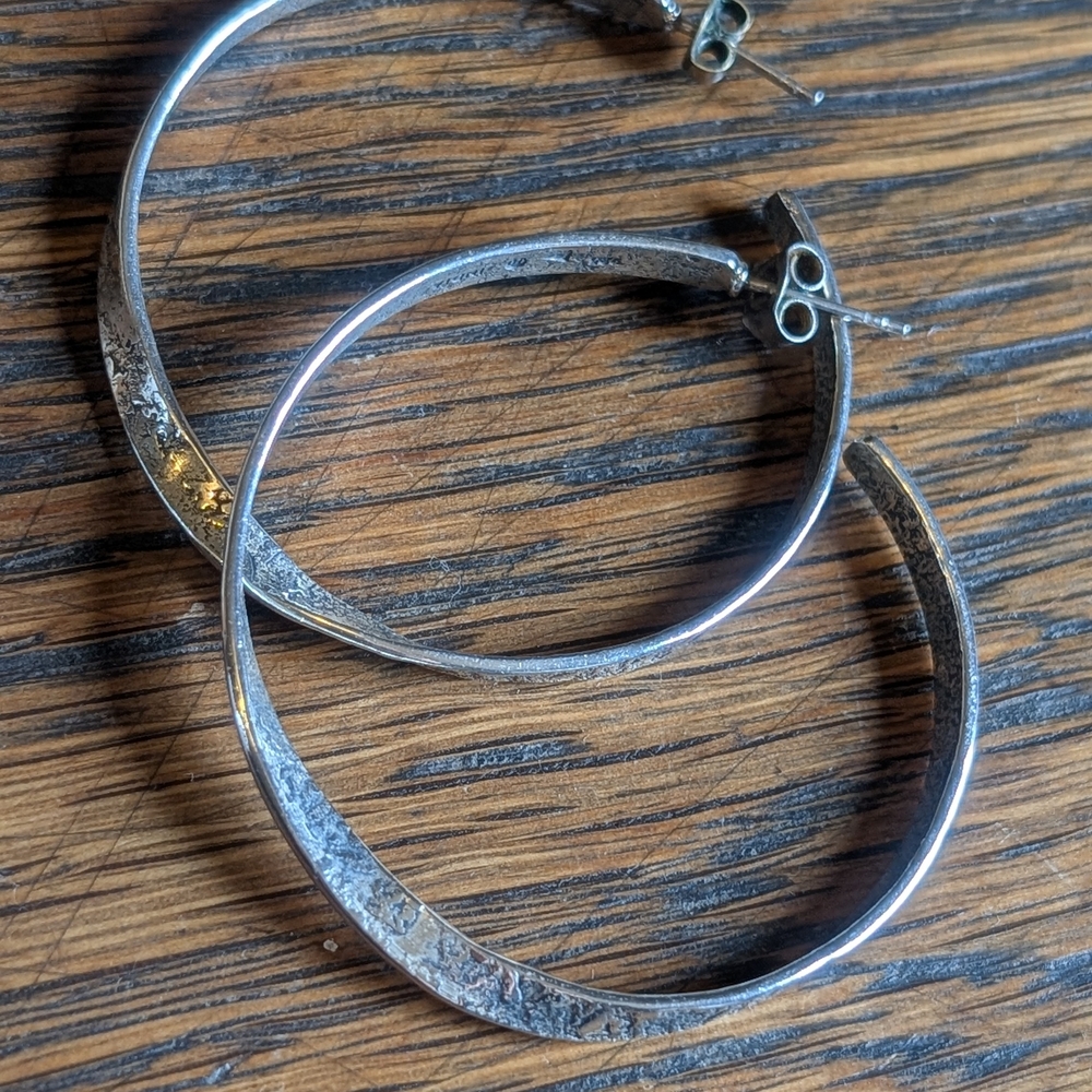 Silpada Textured Silver Hoop Earrings